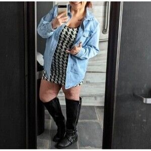 Express Size 12‎ Mini Black & White Dress with full back zipper